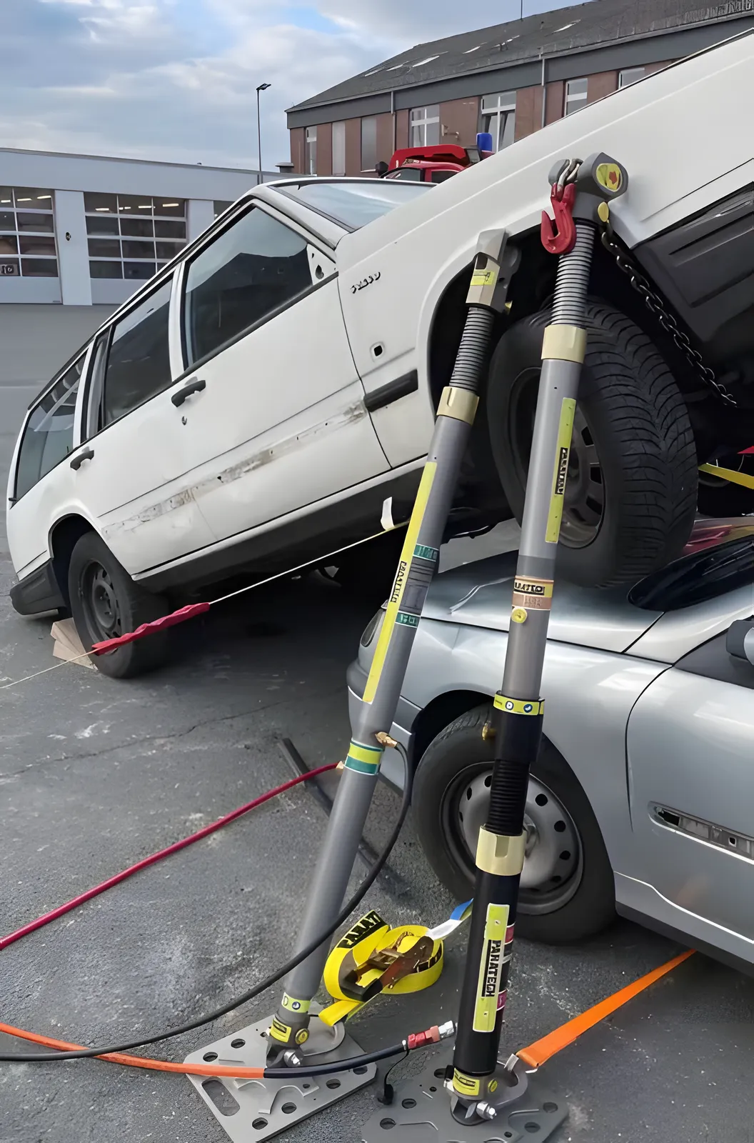 CenTall rescue struts during shoring and vehicle stabilisation.